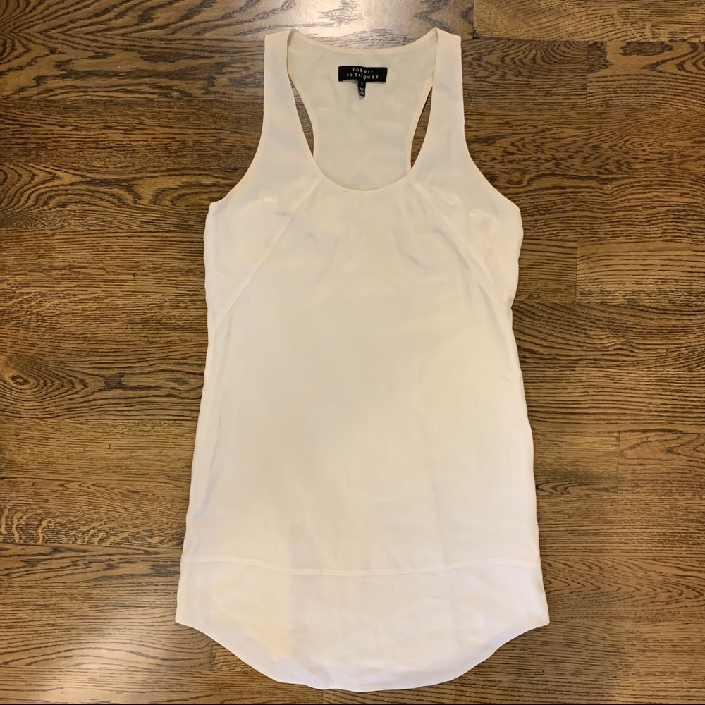 White Silk Mini Dress by Robert Rodriguez